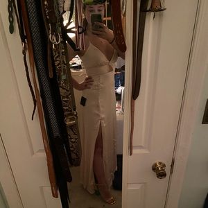 Lulus Endless Elegance Light Peach Satin Sleeveless Maxi Dress